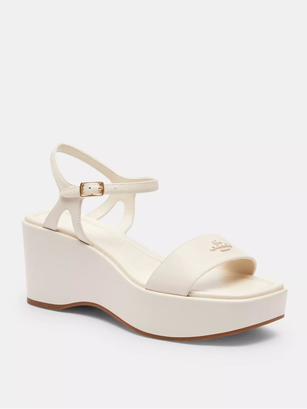 NWOT Women’s Coach Gale Wedge Sandal | Chalk Leather